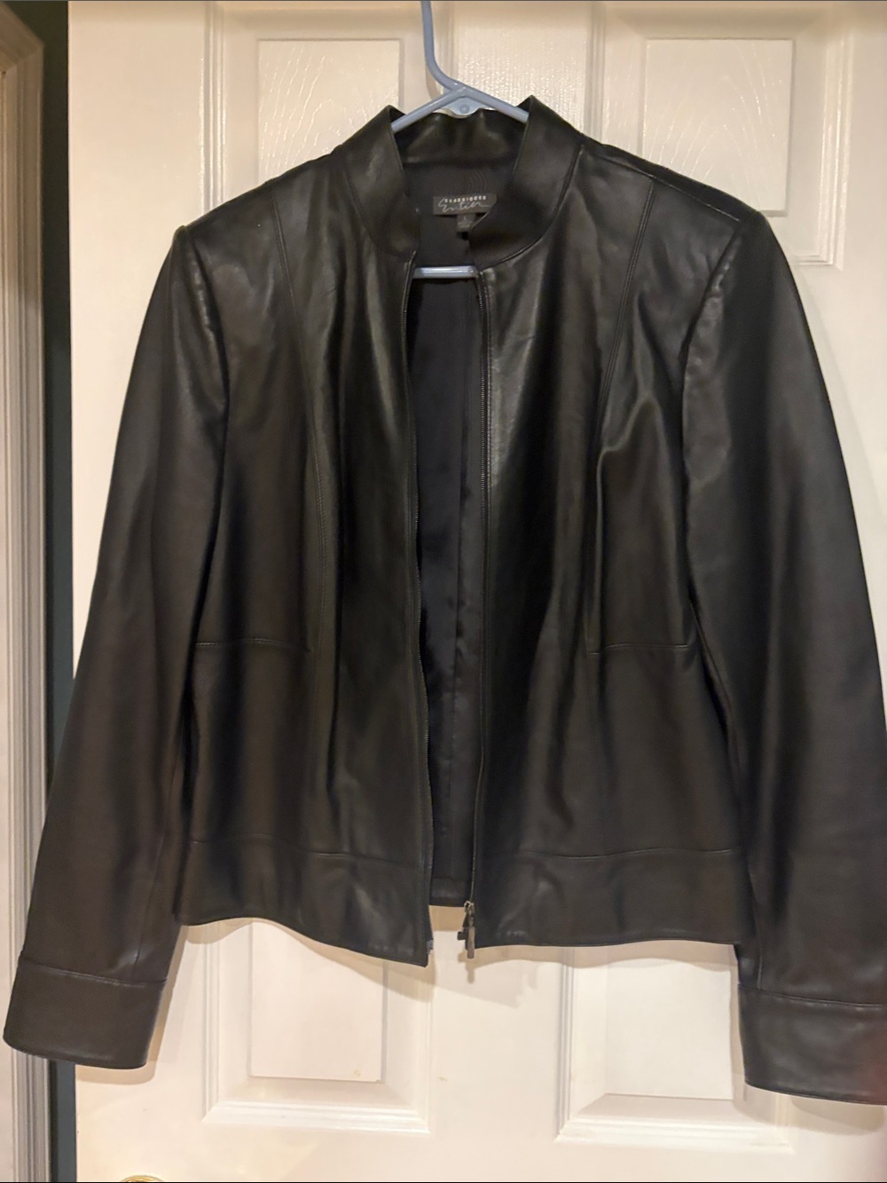 Classiques Entier Black Leather Stand-Collar Zip Jacket